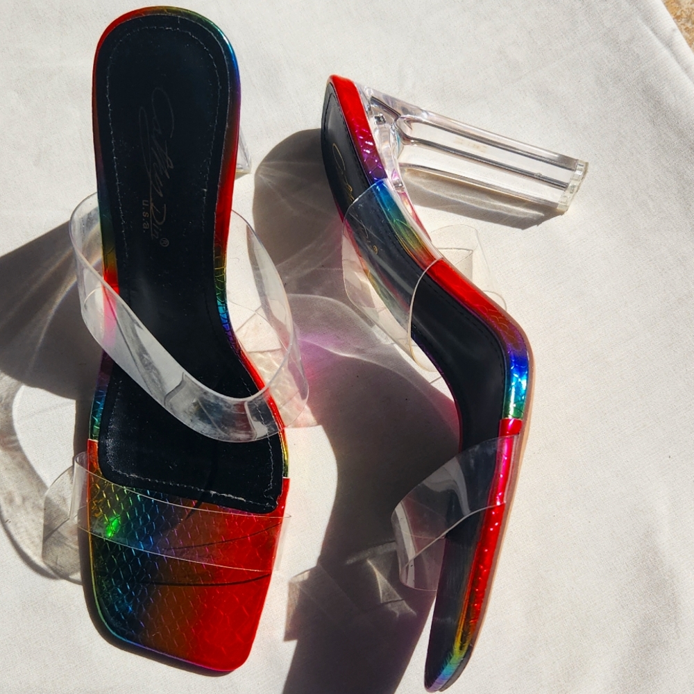 Rainbow Clear Heels